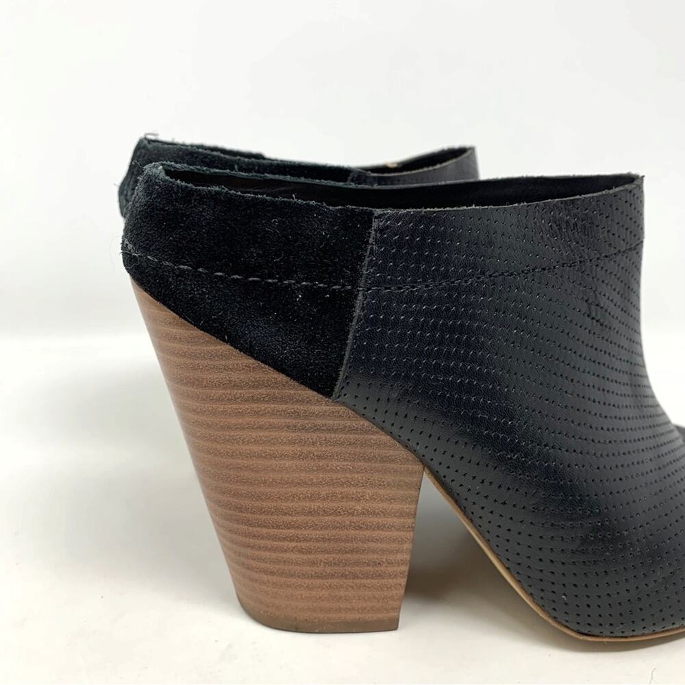 Anthropologie Miss Albright Black Leather Slip On Ankle Booties Size 7 - Picture 5 of 9